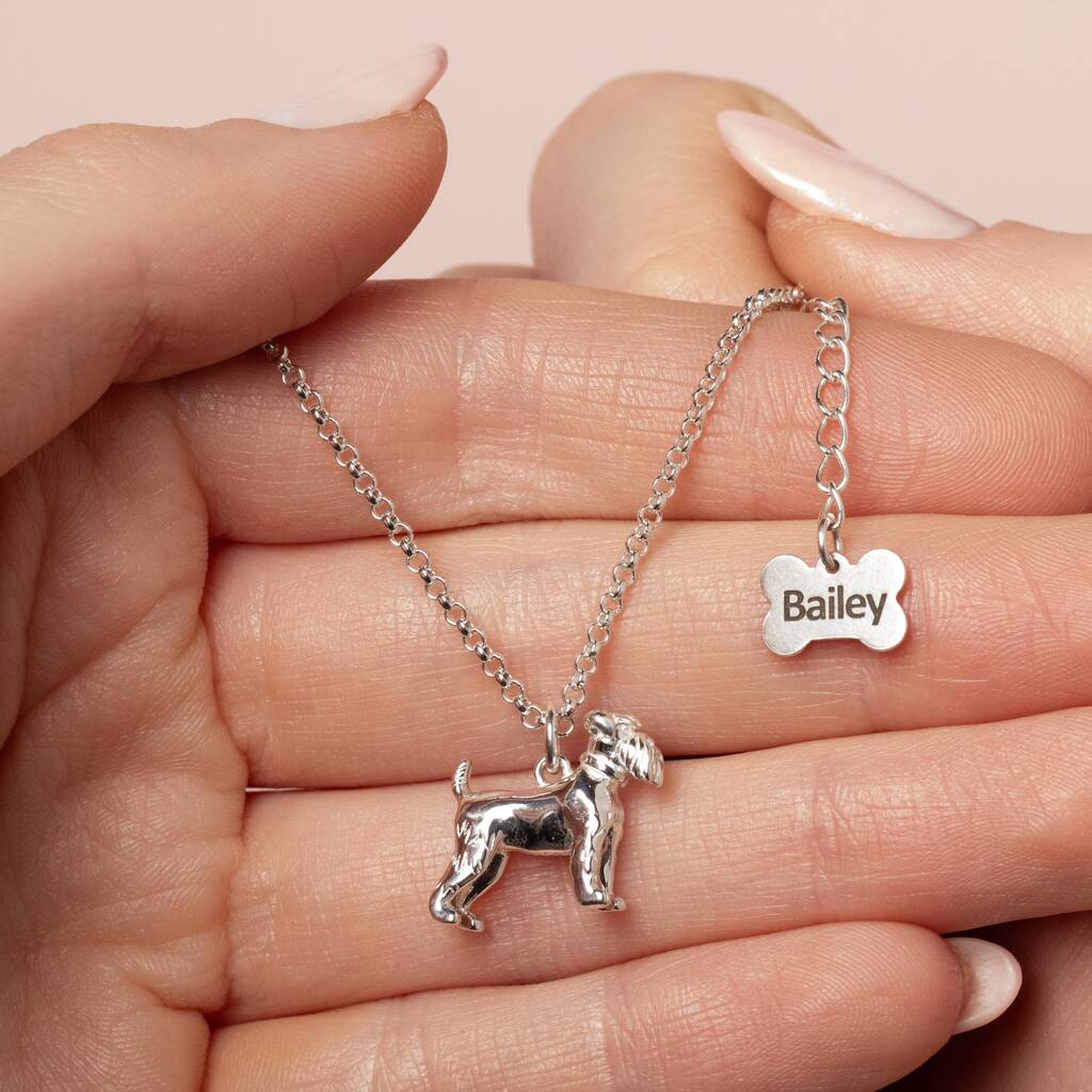 Personalised Schnauzer Sterling Silver Necklace, 1 of 10