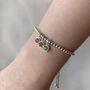 Sterling Silver Family Birthstone Slider Bracelet, thumbnail 3 of 9