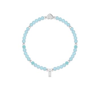 Aquamarine And Silver Beads Healing Crystals Bracelet Gift, 3 of 6