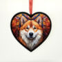Akita Stained Glass Effect Heart Suncatcher, thumbnail 6 of 6