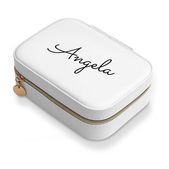 Personalised White And Blue Floral Jewellery Case, 5 of 6
