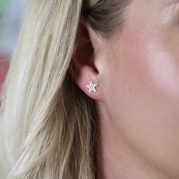 Sterling Silver Starfish Stud Earrings, 10 of 11