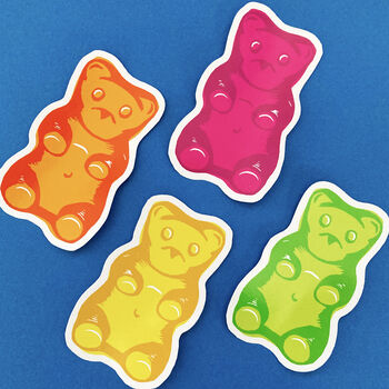 Four Gummy Bear Vinyl Sticker Decals, 2 of 6
