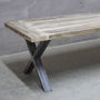 Xavier Reclaimed Wood Dining Table With Steel X Frame, thumbnail 6 of 7