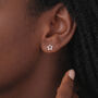 Sterling Silver Cut Out Star Stud Earrings – 5mm, thumbnail 1 of 8