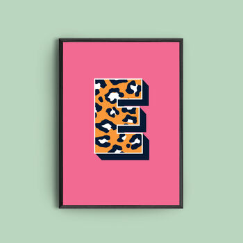 Personalised Leopard Print Initial Art Print, 6 of 6