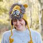 Lion Hand Knitted Woollen Animal Hat, thumbnail 1 of 4