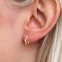 18ct Gold Plated Sterling Silver Huggie Hoop Crystal Earrings, thumbnail 2 of 6