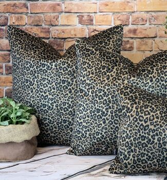 Leopard Velvet Print Cushion, 2 of 12