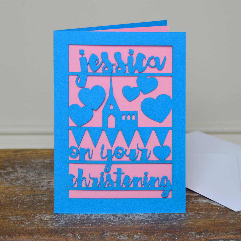 Personalised Papercut Christening Card, 1 of 6