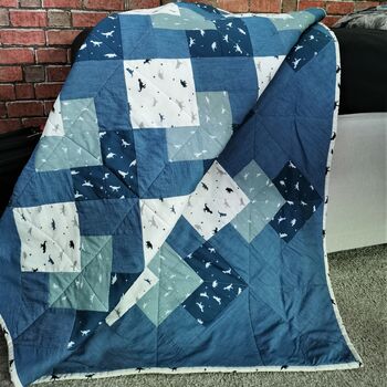 Quilts For Sale, Dinosaur Quilt, Kids Patchwork Blanket, 12 of 12