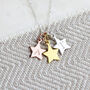 Three Stars Initial Necklace Sterling Silver, thumbnail 2 of 4