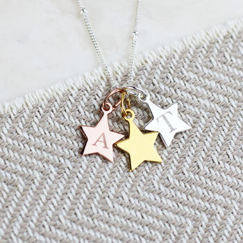 Three Stars Initial Necklace Sterling Silver, 2 of 4