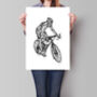 Cycling Rough Sketch Print, thumbnail 2 of 4