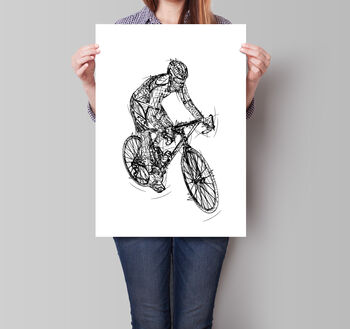 Cycling Rough Sketch Print, 2 of 4