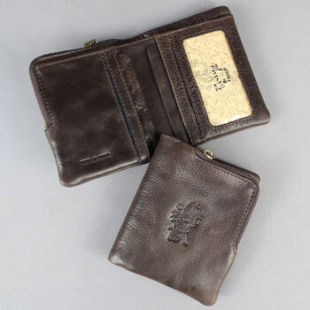 'Lander' Men's Leather Bi Fold Wallet In Chestnut, 2 of 12