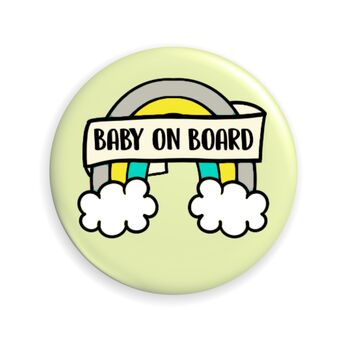 Rainbow Baby On Board Button Badge, 2 of 5