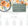 Wedding Table Plan Orange And Yellow Florals, thumbnail 2 of 5
