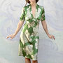 Midi 1940's Style Dress In Hydrangea Print Silk Satin, thumbnail 1 of 1