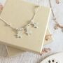 Sterling Silver Anklet, Silver Star Trio, thumbnail 3 of 4