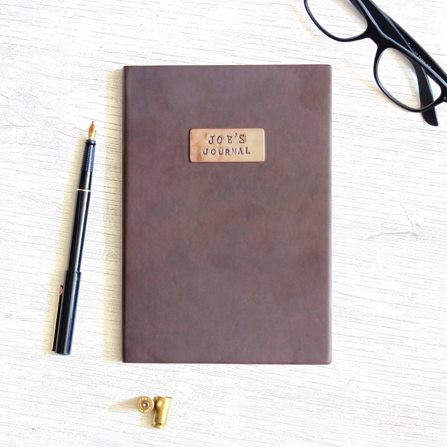 personalised handstamped copper journal by bourneys ...