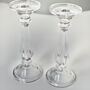 Pair Of Tall Glass Candlesticks, thumbnail 2 of 5