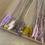 Purple, Yellow And Pink Dried Flowers Letterbox Gift, thumbnail 1 of 4