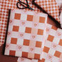 Terracotta And Pink Heart Check Gift Wrap – Wrapping Paper For Valentine’s, Anniversaries, Weddings, Birthdays And More, thumbnail 4 of 7