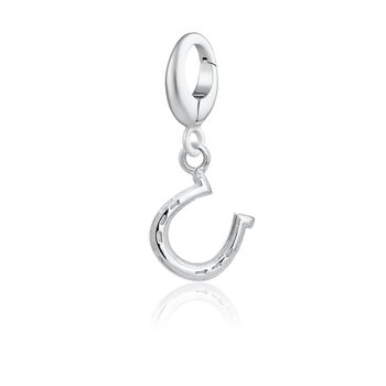 Sterling Silver Lucky Horseshoe Charm Necklace, 4 of 7