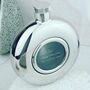 Engraved Glass Personalised Round Window Hip Flask, thumbnail 1 of 7