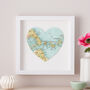 Personalised Location Skiathos Map Heart Print, thumbnail 3 of 4