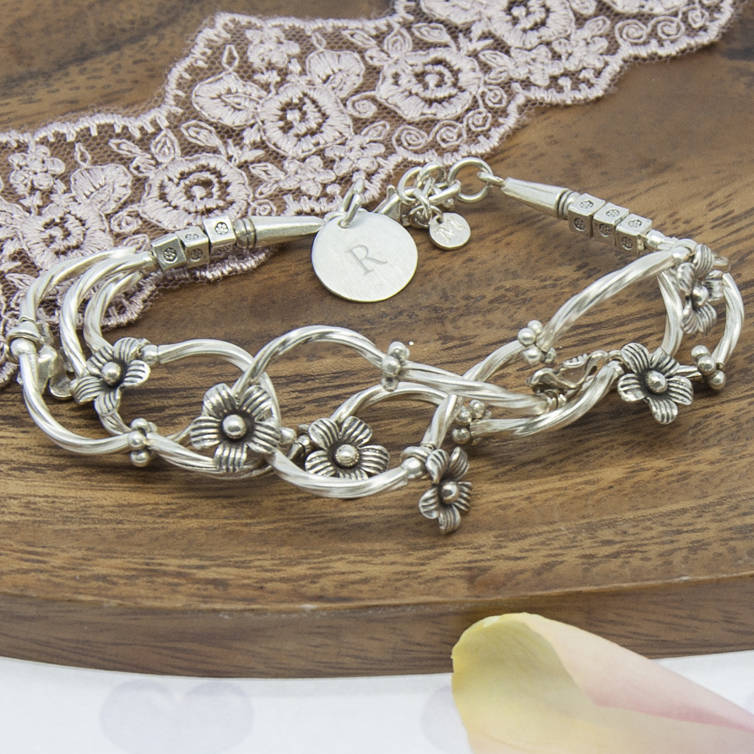 A Personalised Fine Silver 'Forget Me Knot' Bracelet By The Department ...
