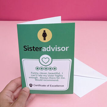 Sister Advisor Review Greetings Card, 2 of 2