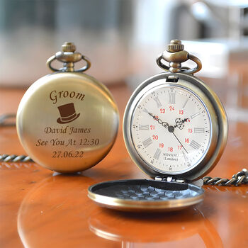 Engraved Wedding Pocket Watch Gift, 3 of 12