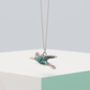 Tiny Pastel Hummingbird Necklace, thumbnail 1 of 2