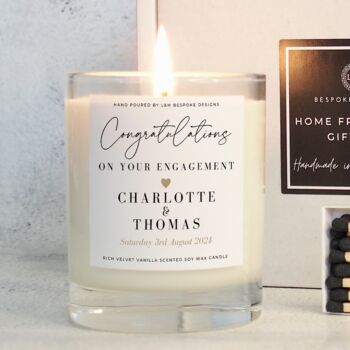 Engagement Gift Personalised Engagement Candle Gift Set, 3 of 6