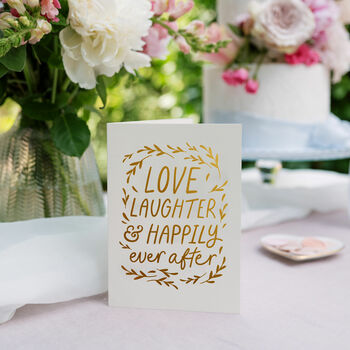 Happily Ever After Foil Embossed Wedding Card, 4 of 6