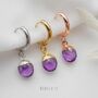 Amethyst Birthstone Hoop Earrings, thumbnail 4 of 10