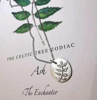 Tree Zodiac Necklace, Leaf Amulet, 3 of 12