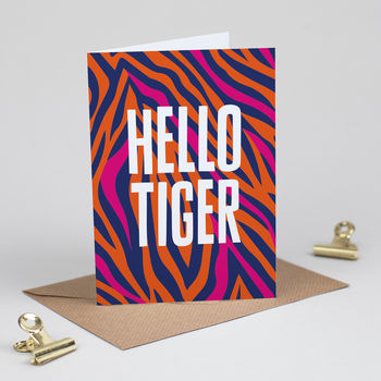 'Hello Tiger' Animal Print Valentine's Card, 3 of 3