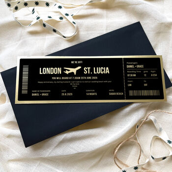 Gold Or Silver Personalised Boarding Pass, 2 of 4