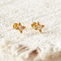 Coloured Diamond Slice Star Shaped Gold Stud Earrings, thumbnail 6 of 9