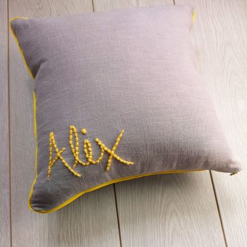 Hello Sunshine Embroidered Cushion, 5 of 6