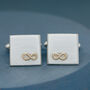 Personalised Wedding Cufflinks. Gold Infinity Symbol, thumbnail 8 of 10