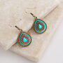 Sea Green And Magenta Teardrop Antique Earring, thumbnail 1 of 3