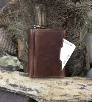 Woman's Medium Size Vintage Brown Leather Purse Wallet, 2 of 8