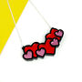 Hearts Mirrored Acrylic Necklace, thumbnail 7 of 9