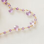 Amethyst Beaded Gold Plated Silver Short Chain Necklace, thumbnail 3 of 11