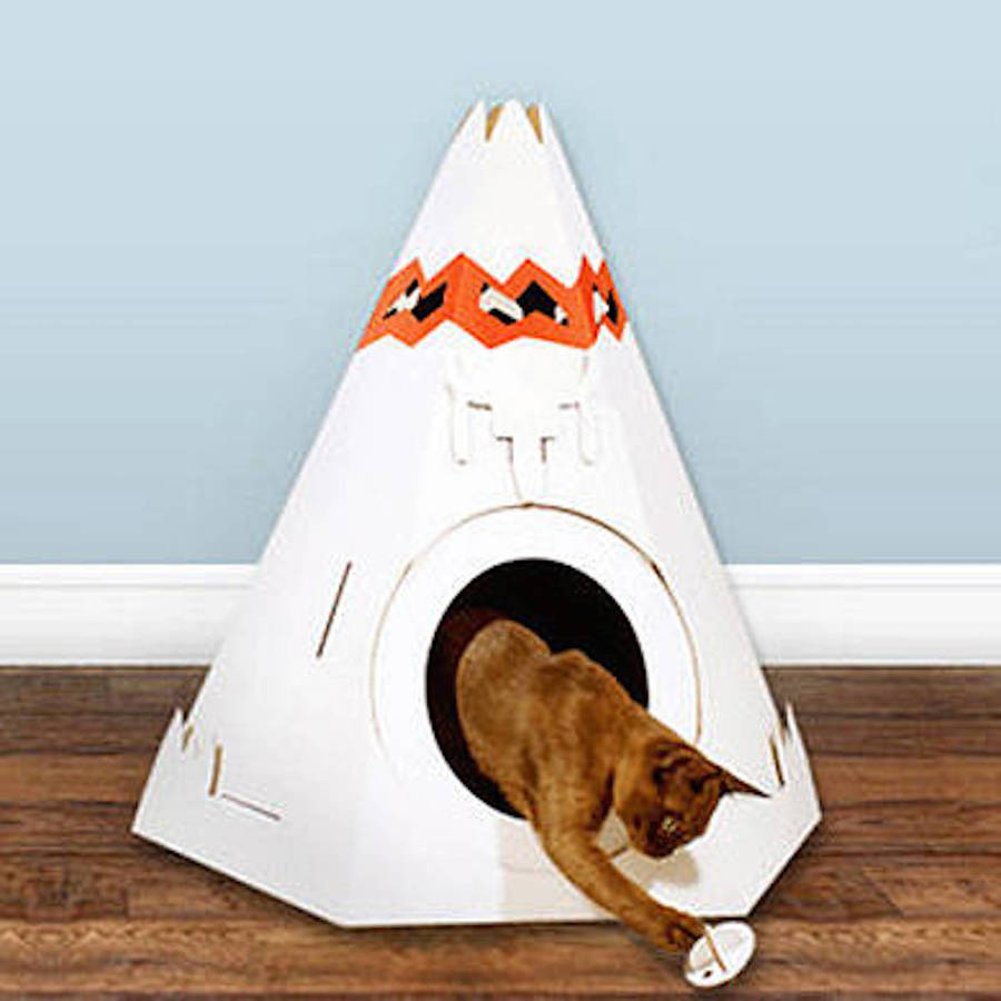 cardboard teepee cat playhouse by thelittleboysroom