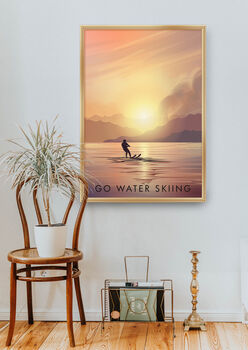 Go Water Skiing Travel Poster Art Print, 5 of 8